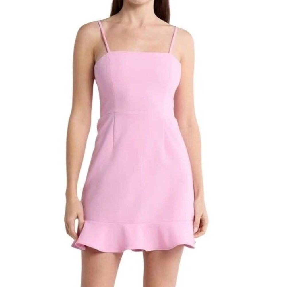 French Connection Whisper Frill Hem Cami Mini Dress 10 Lilac Sachet Pink NWT
